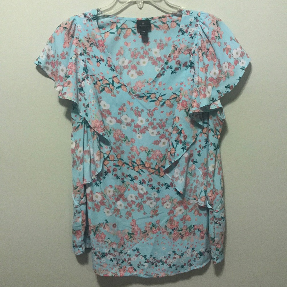 Worthington flutter sleeve blouse